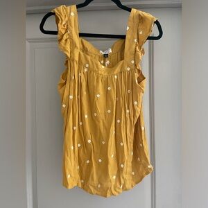Universal Thread Mustard Floral square neck top